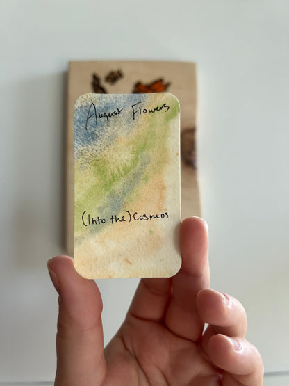 (Into the) Cosmos | Original pyrography mixed media on maple wood