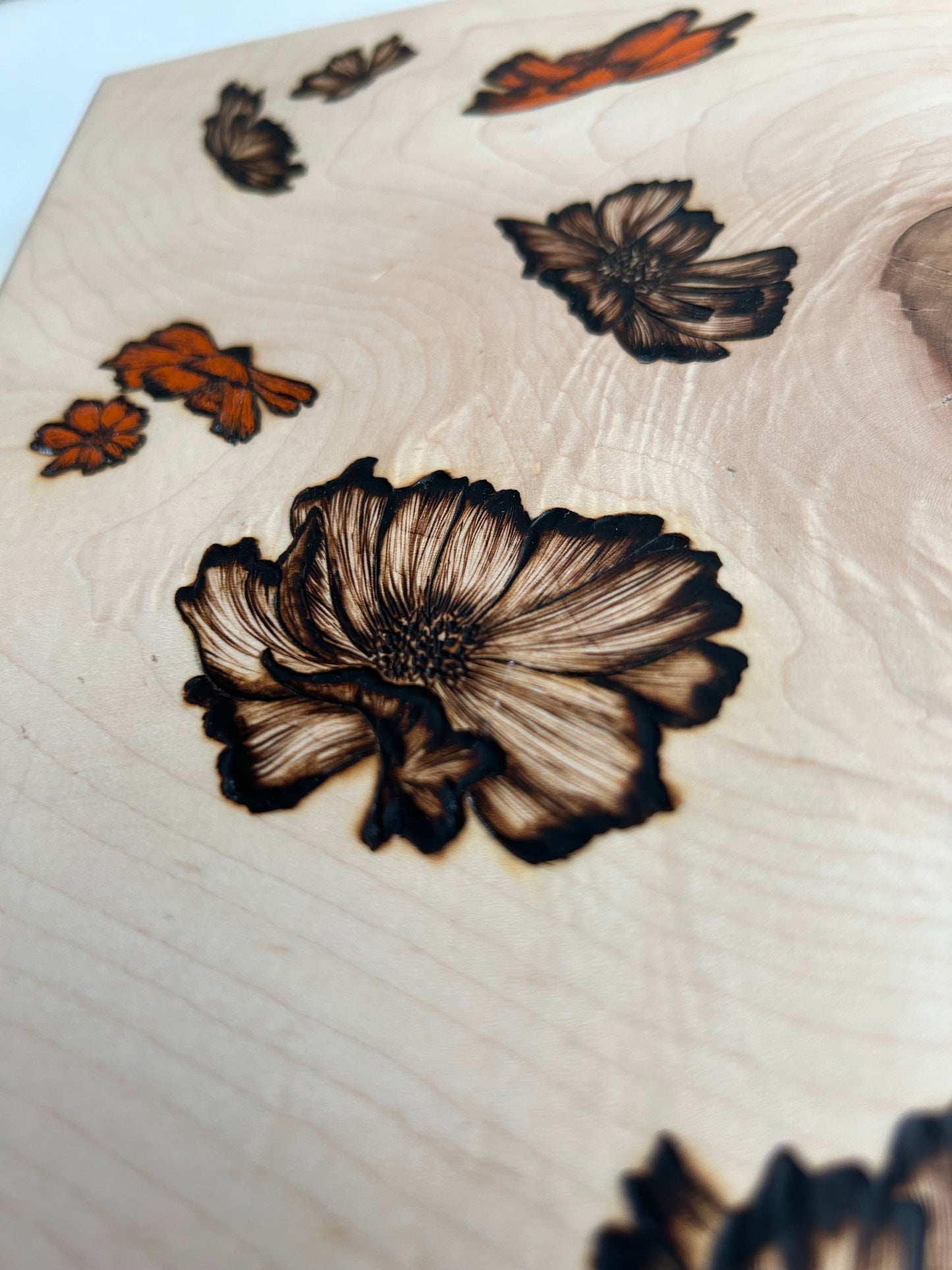 (Into the) Cosmos | Original pyrography mixed media on maple wood