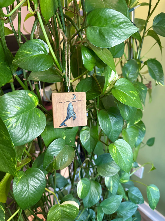 Crescent Moon Whale Ornament